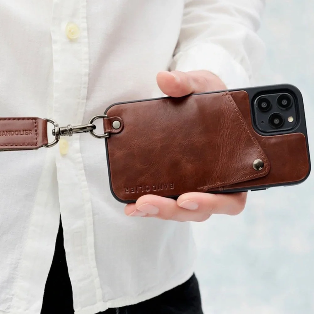 Bandolier Ryder Distressed Leather iPhone XS Max Wallet With Lanyard